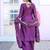 Purple festive wear designer chinon sequence embroidery work & stone work readymade suit