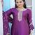 Purple festive wear designer chinon sequence embroidery work & stone work readymade suit