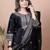 Black festive wear designer chinon sequence embroidery work readymade suit