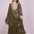 Mehendi green festive wear designer fox georgette embroidered work readymade suit
