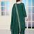 Green festive wear designer chinon coding sequence embroidery work readymade suit