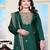 Green festive wear designer chinon coding sequence embroidery work readymade suit