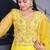 Yellow festive wear designer organza heavy embroidery sequence work readymade suit