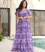 Multi festive wear designer faux georgette  readymade suit