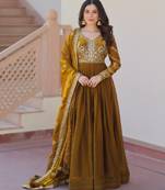 Mehendi green festive wear designer fendy zari & sequence embroidered work readymade suit