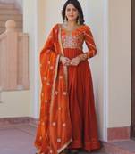 Fenta festive wear designer fendy zari & sequence embroidered work readymade suit