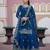 Blue festive wear designer fox georgette  readymade suit