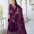 Wine festive wear designer star georgette sequence embroidery work readymade suit