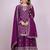 Purple festive wear designer chinon coding sequence embroidery work readymade suit