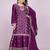 Purple festive wear designer chinon coding sequence embroidery work readymade suit