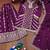 Purple festive wear designer chinon coding sequence embroidery work readymade suit