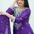 Purple festive wear designer chinon  heavy embroidery sequence work readymade suit