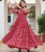 Multi festive wear designer faux georgette gamathi work with real mirror work readymade suit