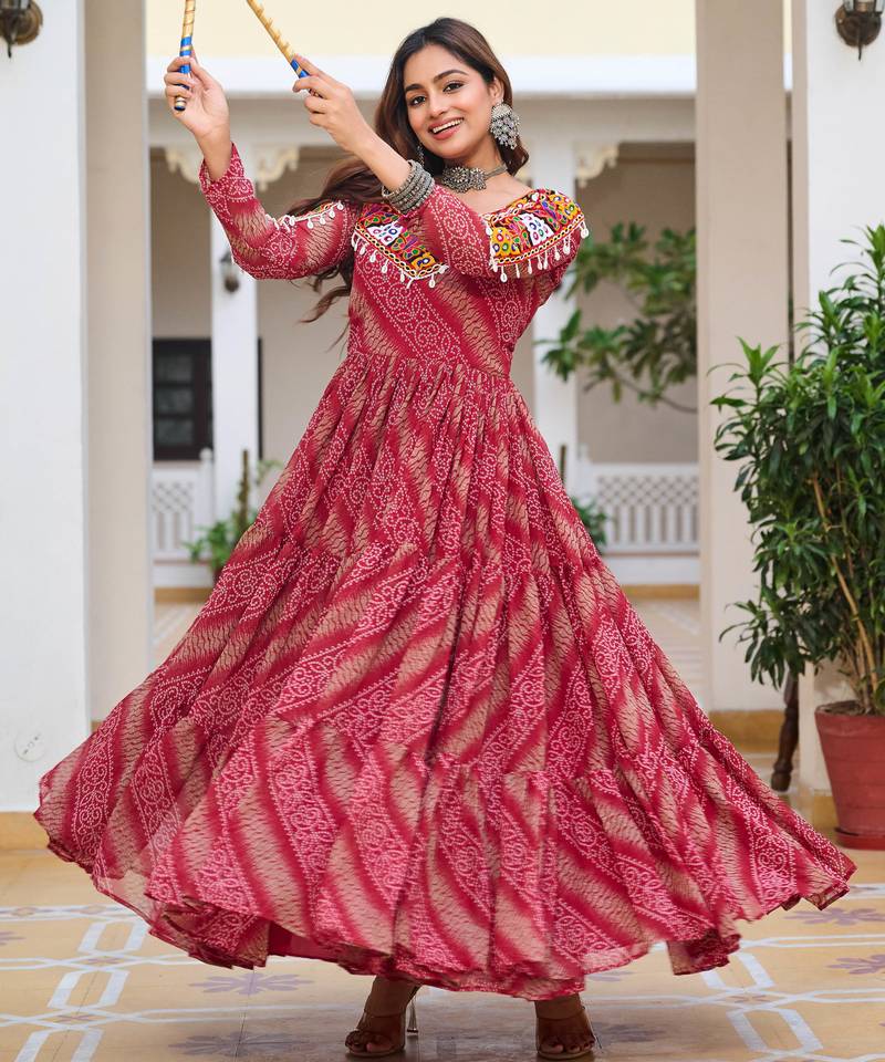 Multi festive wear designer faux georgette gamathi work with real mirror work readymade suit