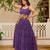 Purple festive wear designer faux georgette gamathi work with real mirror with original codi lace  readymade suit