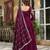 Wine festive wear designer pure vichitra silk heavy 7mm sequence embroidery work readymade suit