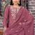 Mauve festive wear designer chinon sequence embroidery work readymade suit