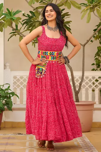Pink festive wear designer faux georgette gamathi work with real mirror with original codi lace  readymade suit