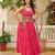 Pink festive wear designer faux georgette gamathi work with real mirror with original codi lace  readymade suit