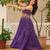 Purple festive wear designer faux georgette gamathi work with real mirror with original codi lace  readymade suit