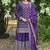 Purple festive wear designer chinon  readymade suit