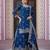 Blue festive wear designer fox georgette  readymade suit