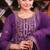 Purple festive wear designer fox georgette  readymade suit