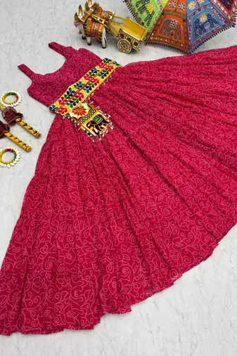 Pink festive wear designer faux georgette gamathi work with real mirror with original codi lace  readymade suit