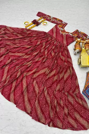 Multi festive wear designer faux georgette gamathi work with real mirror work readymade suit