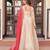 Cream festive wear designer cosmos weaving jequard pearl beads embroidered work readymade suit