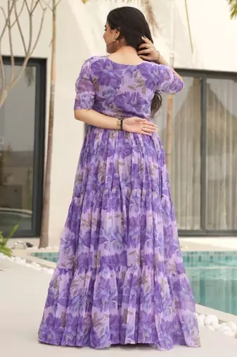 Multi festive wear designer faux georgette  readymade suit