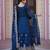 Blue festive wear designer fox georgette  readymade suit