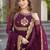 Wine festive wear designer faux blooming georgette zari thread & sequins embroidery work readymade suit