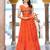 Orange festive wear designer georgette bandhani print with gamathi work with real mirror readymade suit