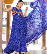 Blue festive wear designer georgette bandhani print with gamathi work with real mirror readymade suit