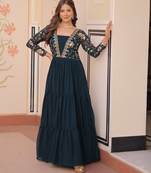 Rama festive wear designer faux blooming georgette sequins & zari embroidered work readymade suit