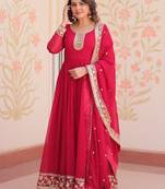 Rani festive wear designer faux blooming georgette zari & sequins embroidered work readymade suit