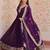 Purple festive wear designer faux blooming georgette zari & sequins embroidered work readymade suit