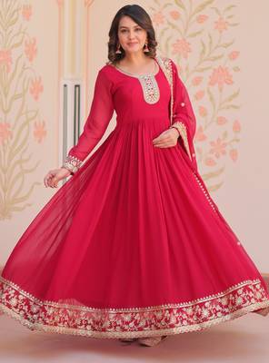 Rani festive wear designer faux blooming georgette zari & sequins embroidered work readymade suit 2