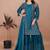 Teal festive wear designer chinon sequence embroidery work readymade suit