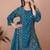 Teal festive wear designer chinon sequence embroidery work readymade suit