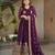 Wine festive wear designer faux blooming georgette zari & sequins embroidered work readymade suit