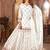 White festive wear designer heavy chinnon silk  readymade suit