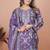 Purple festive wear designer chinon coding sequence embroidery work readymade suit