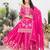 Pink festive wear designer pure heavy chinnon silk  readymade suit