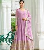 Sky festive wear designer faux georgette embroidered work readymade suit