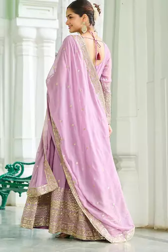 Sky festive wear designer faux georgette embroidered work readymade suit