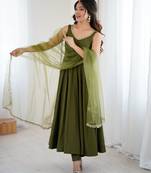 Mehendi festive wear designer heavy pure roman silk  readymade suit