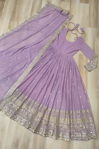 Sky festive wear designer faux georgette embroidered work readymade suit