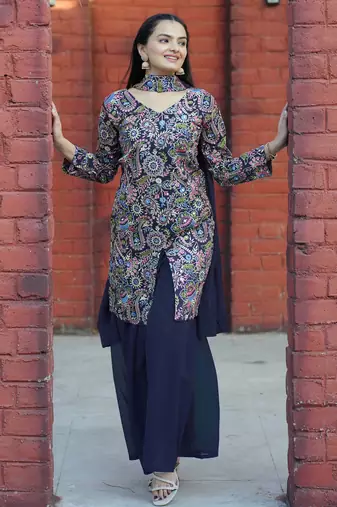 Multi festive wear designer tapeta silk sequence embroidery work and real mirror work  readymade suit